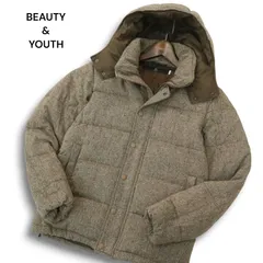 BEAUTY&YOUTH ユナイテッドアローズ 秋冬 ウール ツイード★ フーディー ダウン ジャケット Sz.S　メンズ
