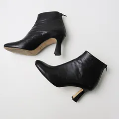 ユナイテッドアローズ購入 ジェーンスミス JANE SMITH バックジップ レザーショートブーツ 37/ブラック 黒 ヒール【2400013639866】のサムネイル
