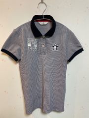マンシングウェア　半袖　ポロシャツ　ネイビーグレー　Mサイズ　中古