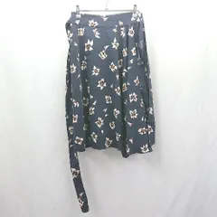 ◇ Θ IENA 花柄 膝下丈 フレア スカート サイズ36 ネイビー系 レディース E  【1503310003000】