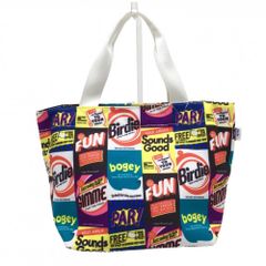 【超美品】ジャックバニー カートバッグ マルチカラー 総柄 内ポケット付ゴルフ Jack Bunny