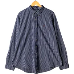古着 ラルフローレン Ralph Lauren CUSTOM FIT 長袖 ボタンダウンストライプシャツ メンズXXL相当/eaa565596