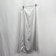 ◇ ΘΦ COLLAGE GALLARDAGALANTE 光沢素材 ロング フレア スカート サイズF シルバー レディース E  【1412090060236】