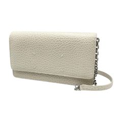 マルタンマルジェラ MARTIN MARGIELA 長財布 4ステッチ チェーンウォレット ショルダーバッグ SA3UI0008 P4455 H9677 グレインレザー オフホワイト レディース
