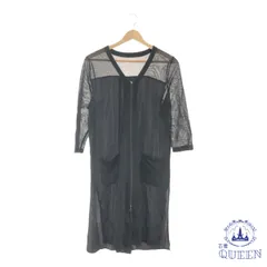 ☆美品☆ カーディガン ロング 薄手 七分袖 レディース ブラック 901-2503 送料無料 古着