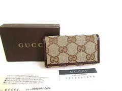 グッチ GUCCI GGキャンバス 6連 キーケース キーリング メンズ レディース 【未使用保管品】
