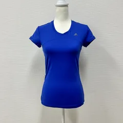 【adidas】アディダス　ブルー系　M　半袖Tシャツ　スポーツウェア　青　climacool　半袖　ウォーキングウェア　ランニングウェア