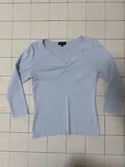 ハ2412-17-3476 インディヴィ　INDIVI 長袖ニット　水色　38