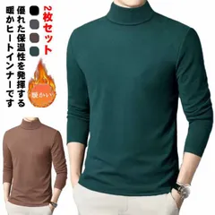 2枚セット 暖かヒートインナー 暖かい インナー あったか 防寒 起毛 ストレッチ カットソー メンズ ハイネック 長袖Tシャツ ロンT アンダーウェア 肌着 ロングTシャツ 送料無料#wxn12285