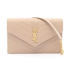 サンローラン SAINT LAURENT ショルダーバッグ カサンドラ エンベロープ 742920BOW012721 ダークベージュ レザー カッサンドル エンベロープ チェーン ウォレット レディース 新品のサムネイル