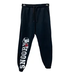 PEANUTS レディース スウェットパンツ W26 ブラック ピーナッツ ウエストゴム スヌーピープリント ボトムス 古着卸 アメリカ仕入 2509-420