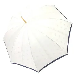 バーバリー BURBERRY ホース 総柄 傘 雨傘 長傘 アンブレラ 手開き式 白 ホワイト A0624