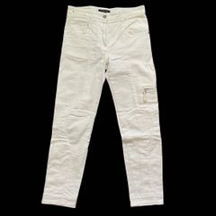 定価18万/近年✨ ZEGNA デニムパンツ リネン レザータグ 白 L相当