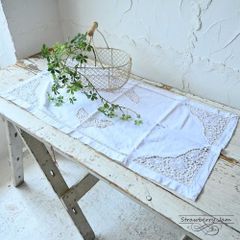L3705-563 送料込！ 英国ヴィンテージ リネン テーブルクロス ファブリック 花 クロス イギリス