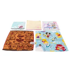 ディズニータオル　ハンドタオル　フェイスタオル　ハンカチ　5枚売り　キャラクター 　リトルマーメイド　アリエル　ミスバニー　ダッフィー　チップ　デール　不思議の国のアリス