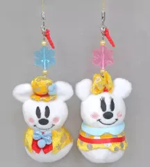 【中古】雑貨 ミッキー＆ミニー(雪だるま) ペアストラップ(イヤホンジャック付き) 「ディズニー・クリスマス2013」 東京ディズニーリゾート限定