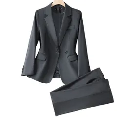 ☆ グレー ☆ M ☆ ビジネススーツ パンツスーツ セットアップ レディース レディース スーツ セットアップ ビジネス 上下セット レディーススーツ ビジネススーツ セレモニースーツ フォーマルスーツ パンツスーツ 長袖 無地 リクルート 通勤 ビジカジ