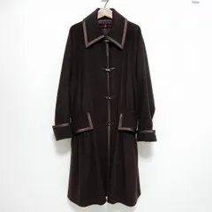 #wnc ヒロココシノ HIROKOKOSHINO ステンカラー ロング コート 9 濃茶 カシミヤ混 ステッチ レディース [942071]のサムネイル