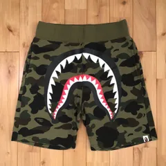 激レア APE ハーフパンツ カーゴ ショーツ M シャーク kaws シャーク A BATHING APE☆クレイジー カモ シャーク スウェット ショーツ