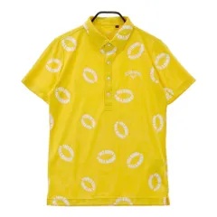 サイズ：M CALLAWAY キャロウェイ  半袖ポロシャツ ロゴ 総柄 イエロー系 [240101300319]# ゴルフウェア メンズ ストスト