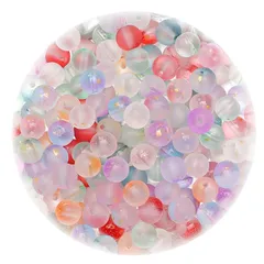 アクセサリー材料 ブレスレット 手芸 カラフルビーズセット ハンドメイドパーツ クラックビーズ カラフルビーズ 手芸用品 丸玉 50個入り DIY用 混色ビーズ ガラス風 10mm ガラスビーズ 手作りアクササリー PAVIKE