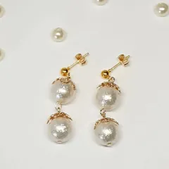 パール ピアス レトロ調 サージカルステンレス