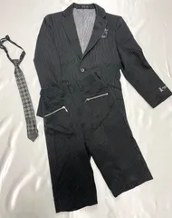 120サイズ　WONDERFACTORY ワンダーファクトリー　フォーマル　セットアップ  男の子　ジャケット　パンツ　ネクタイ　チーフ　セレモニー　発表会　子供服　キッズ