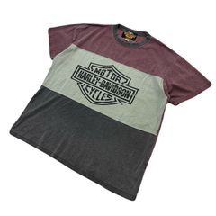 ハーレーダビッドソン 半袖 Tシャツ 胸でかロゴ Lサイズ メンズ 【 バイカーの方にピッタリ♪ 好配色 】Harley-Davidson ●BB317
