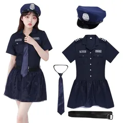 【新品】 [Formemory] ポリス コスプレ 警察 ハロウィン コスプレ 制服 コスチューム 衣装 パーティー 仮装ミニスカポリス ハロウィン cosplay レディース婦警 ミニスカート 文化祭 (紺色, S) 1