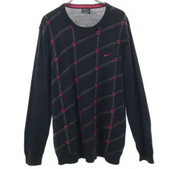 NIKE GOLF ナイキゴルフ 長袖 ニット L ブラック セーター メンズ 古着
