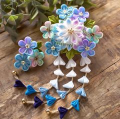 囲み】4057 つまみ細工 髪飾り 成人式 七五三 入学 卒業