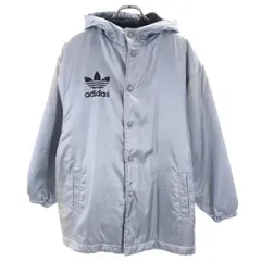 アディダス トレフォイルロゴ フーデッド 中綿ジャケット 140 シルバー系 adidas 裏ボア キッズ 【中古】  【221222】