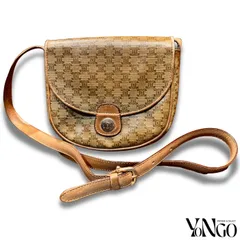 CELINE ショルダーバッグ　ショルダーポーチ　セリーヌ トリオンフ金具 マカダム柄 PVC フラップ