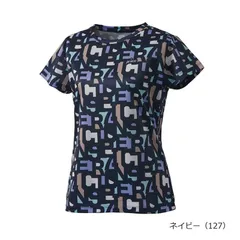 【新品】prince（プリンス）レディース ウィメンズ ゲームシャツ 吸汗速乾 UPF50+ ソフトメッシュドライ素材 半袖 テニスウェア　ネイビ　　WF5089-127