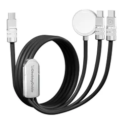 chubbycable 3in1 USB-Cケーブル Apple Watch充電器付き 100W Type-C急速充電対応 高速データ転送ケーブル（ブラック）