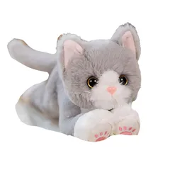 猫 ぬいぐるみ (グレー) [並行輸入品] [グレー]