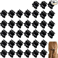 LeTradeJP ミニ ヘアクリップセットセット バンスクリップ 36個セット 前髪 可愛いクリップ バンスクリップ シンプルなヘアアクセサリー (黒)