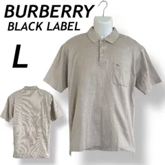 BURBERRY BLACK LABEL バーバリー ブラックレーベル メンズ 半袖ポロシャツ L 刺繍ロゴ BBV31-432-52 三陽商会 ベージュ系 (H09)★