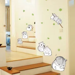 防水ウォールステッカー かわいいハムスター 簡単模様替え キッチン ガラス窓 子供部屋 階段 貼って剥がせる 賃貸OK