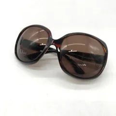 Christian Dior サングラス GLOSSY1 アイウェア べっ甲柄 ウェリントン ロゴ 62□20 125 クリスチャンディオール 小物 B13890◆