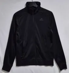 M) アディダス ブラック 弱起毛 トレーナー ジャージ トラックトップ