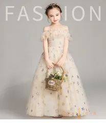 ドレス ワンピース 子供 キッズ ピアノ 発表会 女の子 ジュニア 結婚式 演奏会 フォーマル 入学式 半袖 ロング 七五三 おしゃれ 120 130 140 150 160 youjing01のサムネイル