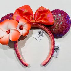 海外 ディズニーパークス オレンジプルメリア アウラニハワイ限定 カチューシャ