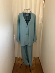 【レディース】　LEPSIM　ノーカラージャケット　センタープレスパンツ　セットアップ　ミントグリーン