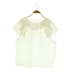 トゥモローランドコレクション TOMORROWLAND collection 23SS ドッピオタイプライター フリルカラーブラウス ノースリーブ プルオーバー 36 ホワイト /MY ■OS