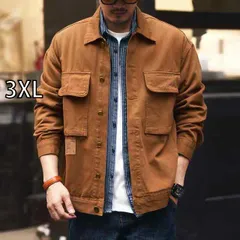 [3XL  ]メンズ  服  シンプル ファッション オシャレ 大人 かっこいい 大きいサイズ ストリート 紳士服  アメリカン ヘビー デニムジャケット 秋 ファッション カジュアル ハンティング ワークジャケット