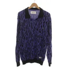 ワコマリア　レオパード　長袖ポロシャツ WACKO MARIA/LEOPARD JACQUARD KNIT POLO SHIRT（BROWN