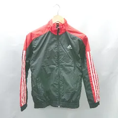 ◇ ⊇ adidas アディダス キッズ 子供服 スポーツ ナイロン 長袖 ジャケット サイズ150 ブラック 男の子 E  【1412260028448】