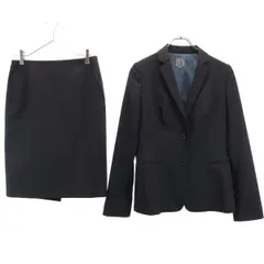 Calvin klein カルバンクライン ストライプ柄 スカートスーツ 上下 セットアップ 上4/下6 黒 テーラードジャケット レディース 古着