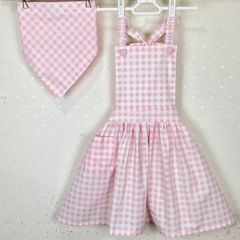 ハンドメイド　キッズエプロン三点セット　ギンガムチェック　140〜150 女の子 『マラソンP3倍！7％OFFクーポン対象』エプロンセット